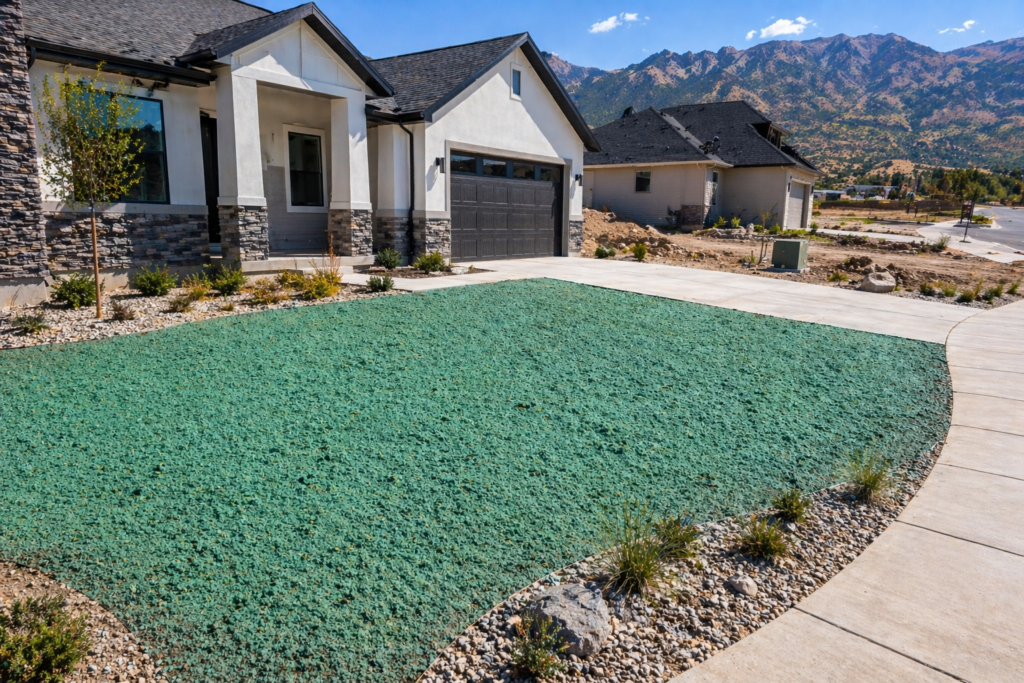 front yard hydroseeding service draper
